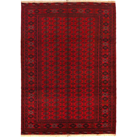 Bokhara Rug Handmade Vibrant Red Medallion 7x10 ft