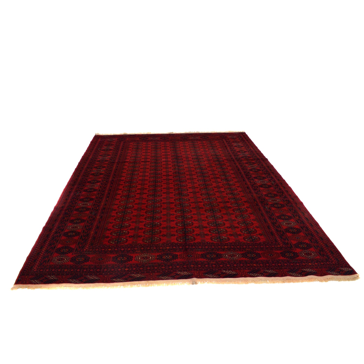 Bokhara Rug Handmade Vibrant Red Medallion 7x10 ft