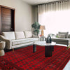 Bokhara Rug Handmade Vibrant Red Medallion 7x10 ft