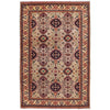 Oriental Area Rug Handmade Beige Geometric 7x10 ft
