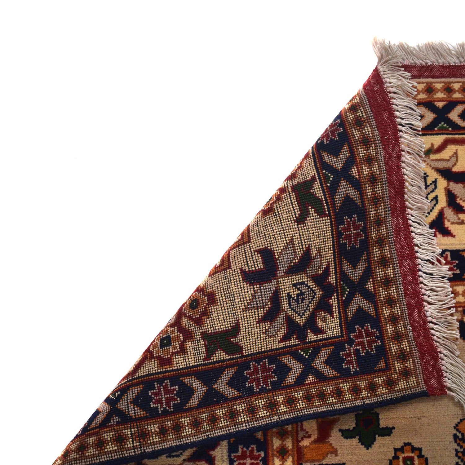 Oriental Area Rug Handmade Beige Geometric 7x10 ft