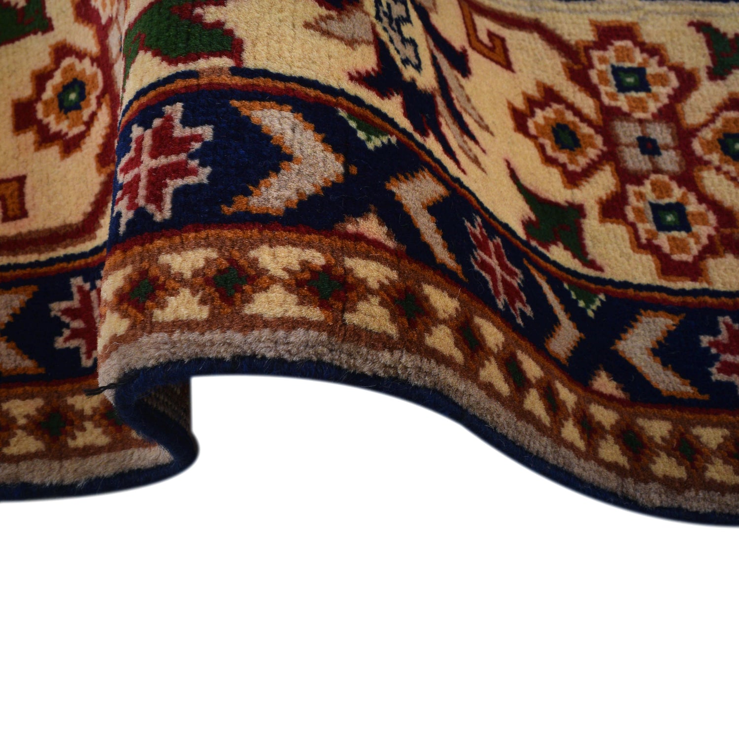 Oriental Area Rug Handmade Beige Geometric 7x10 ft