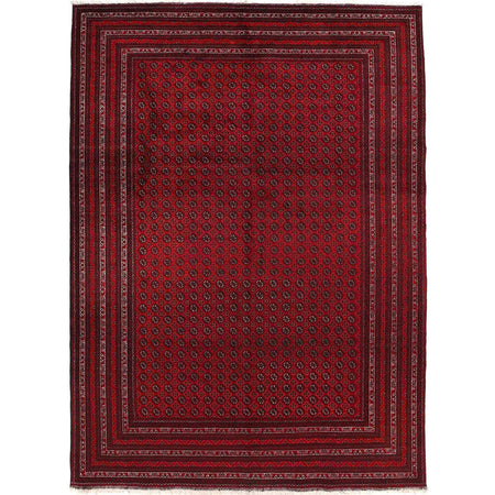 Khoja Roshnai Area Rug Handmade Red Floral 7x10 ft