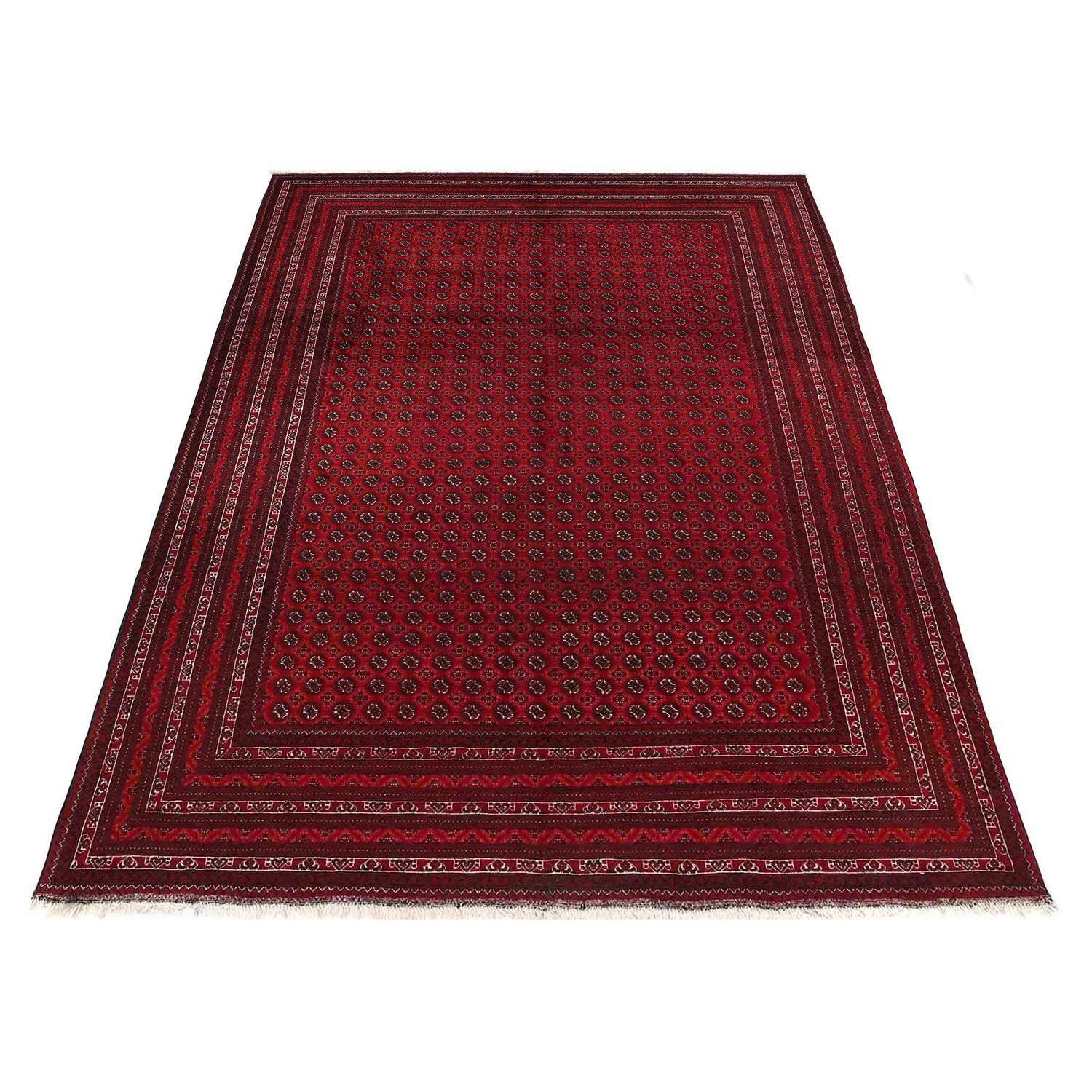 Khoja Roshnai Area Rug Handmade Red Floral 7x10 ft