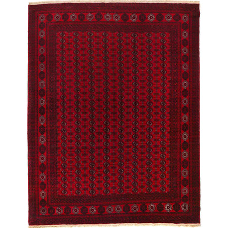 Bokhara Rug Handmade Vibrant Red Medallion 8x10 ft