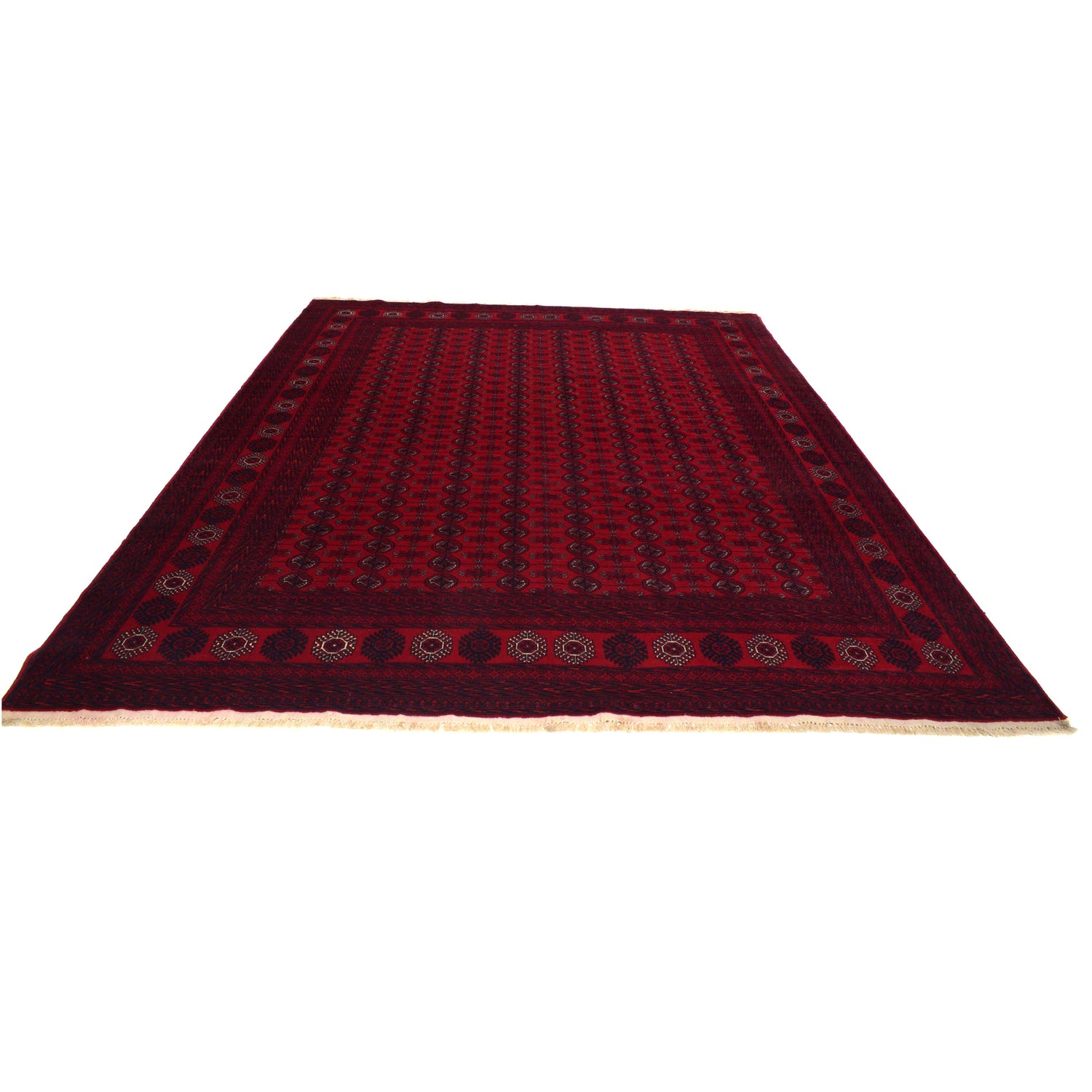 Bokhara Rug Handmade Vibrant Red Medallion 8x10 ft