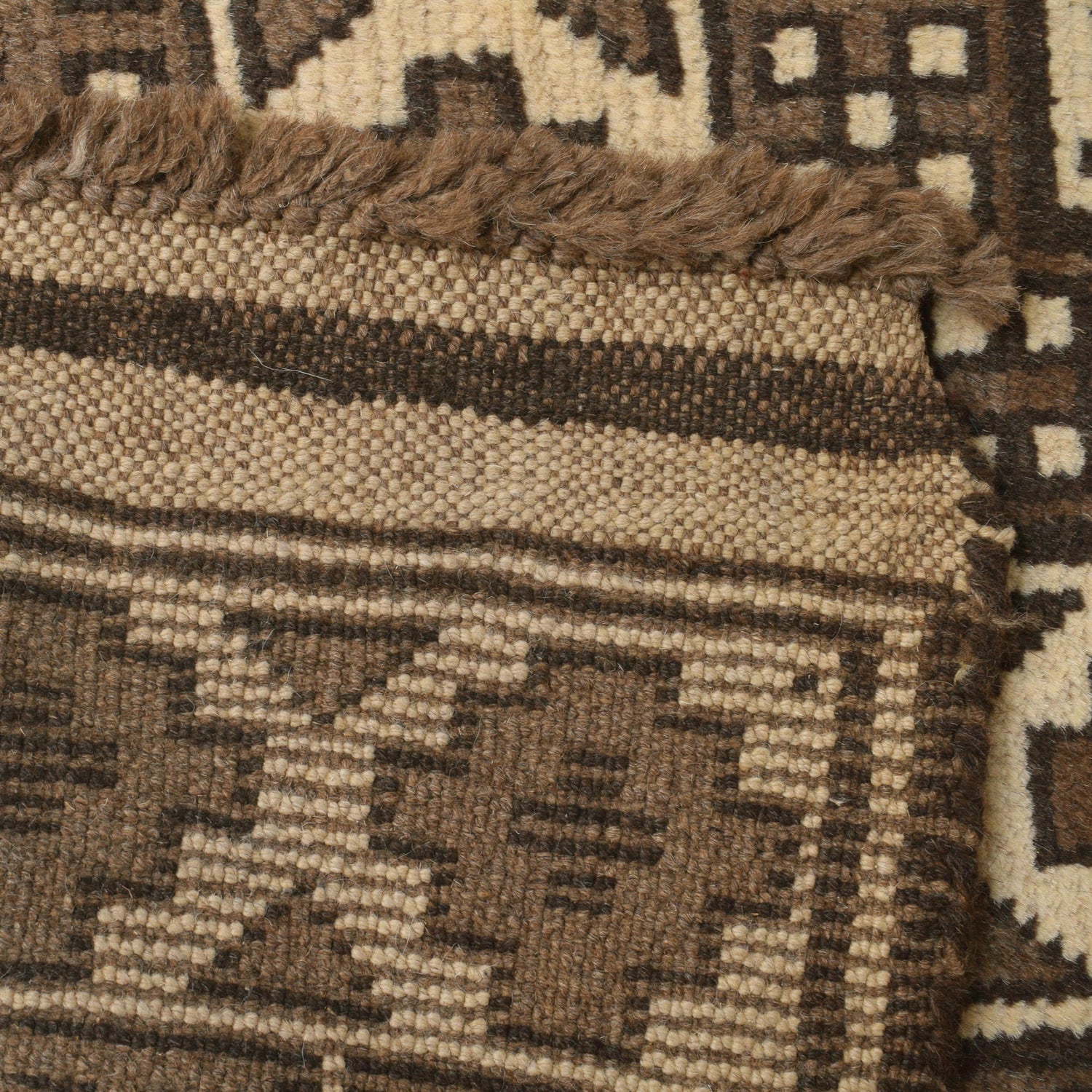 Natural Baluch Area Rug Handmade Ivory Floral 6x9 ft
