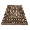 Natural Baluch Area Rug Handmade White Floral 6x9 ft