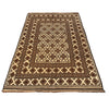 Natural Baluch Area Rug Handmade Ivory Floral 6x9 ft