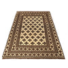Natural Baluch Area Rug Handmade Ivory Floral 6x9 ft