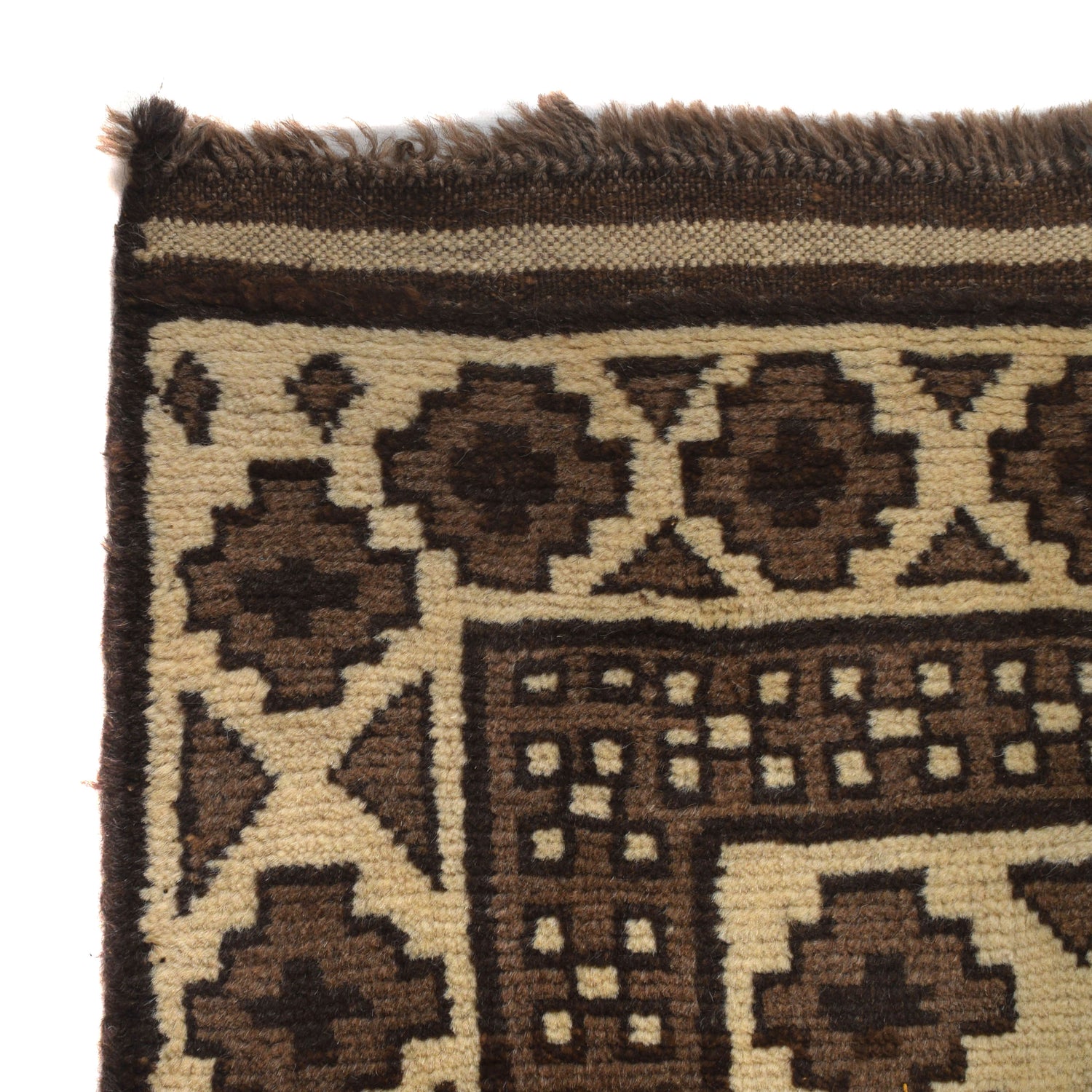 Natural Baluch Area Rug Handmade Ivory Floral 6x9 ft