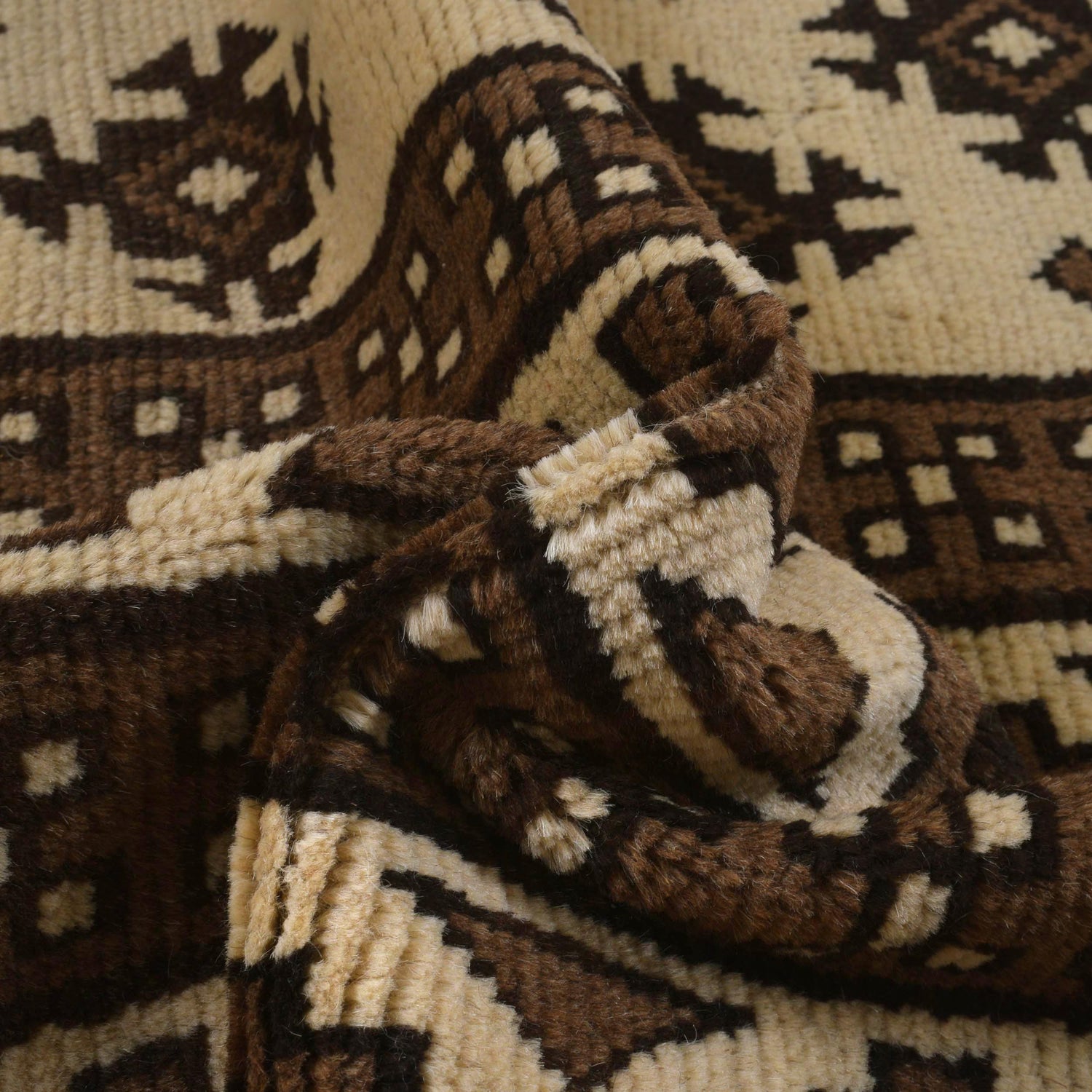 Natural Baluch Area Rug Handmade Ivory Floral 6x9 ft