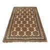 Natural Baluch Area Rug Handmade White Floral 6x9 ft