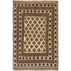 Natural Baluch Area Rug Handmade Ivory Floral 6x9 ft