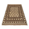 Natural Baluch Area Rug Handmade Ivory Floral 6x9 ft