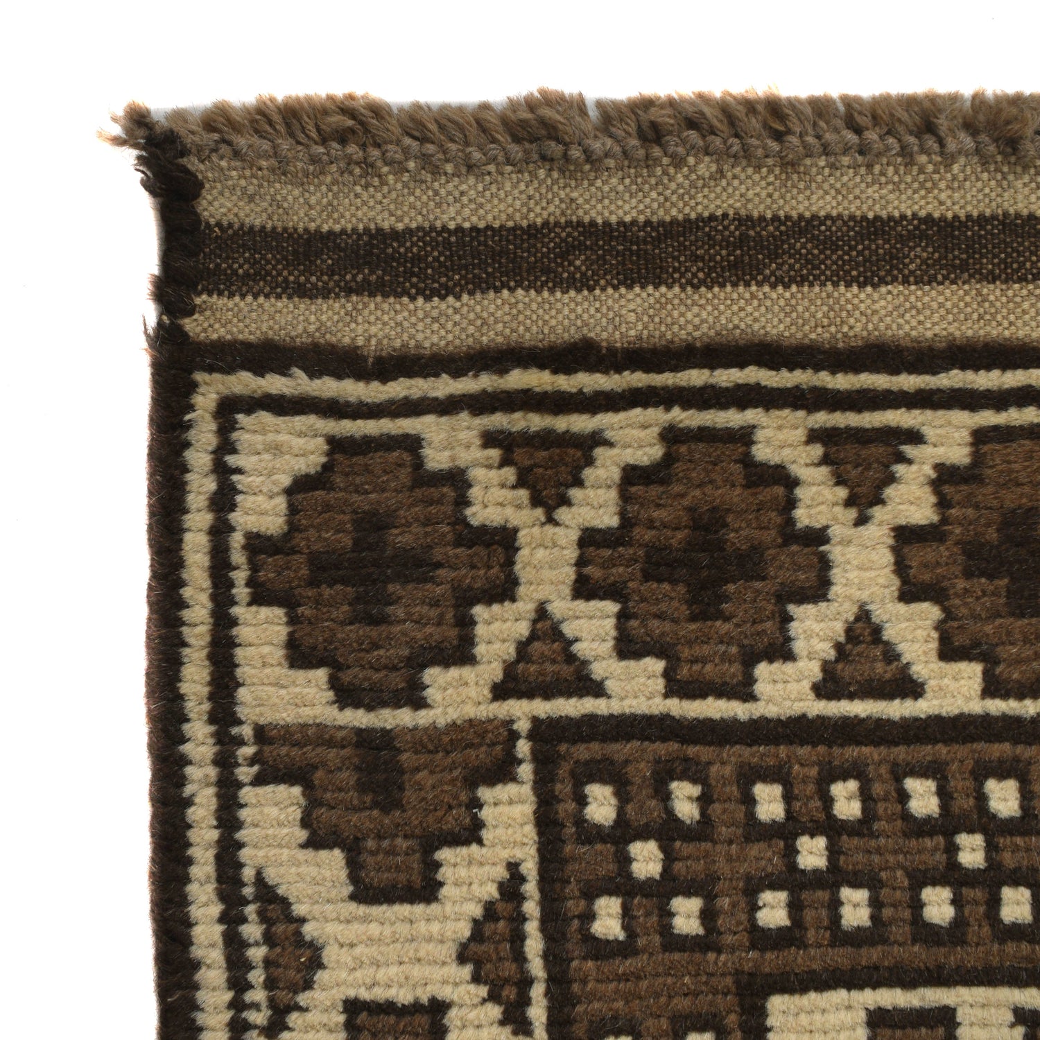 Natural Baluch Area Rug Handmade Ivory Floral 6x9 ft