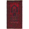 Baluchi Rug Handmade Red Prayer Design 3x5 ft