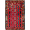 Baluchi Rug Handmade Red Prayer Design 2x4 ft