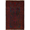 Baluchi Rug Handmade Dark Blue Geometric 3x5 ft