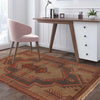 Overdyed Area Rug Handmade Brown Geometric 3x5 ft