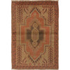 Overdyed Area Rug Handmade Brown Geometric 2x4 ft