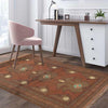 Overdyed Area Rug Handmade Brown Geometric 2x4 ft