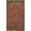 Overdyed Area Rug Handmade Brown Geometric 3x5 ft