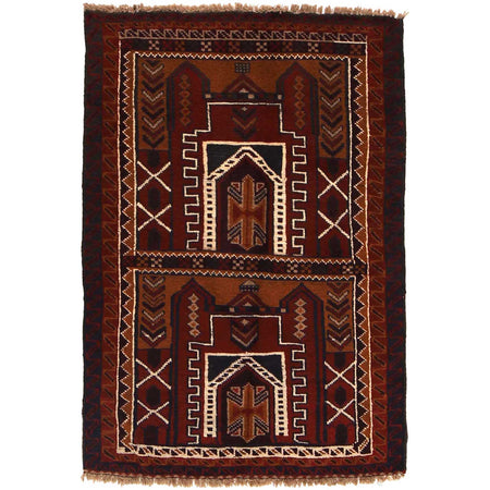 Baluchi Rug Handmade Multi Prayer Design 2x4 ft