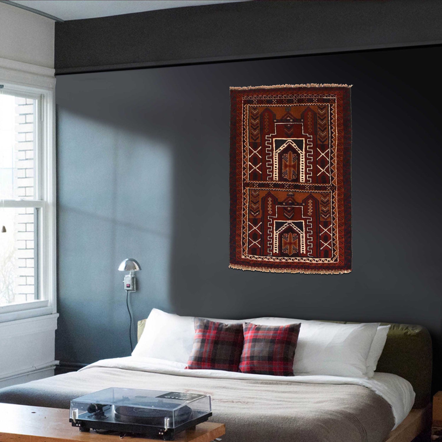 Baluchi Rug Handmade Multi Prayer Design 2x4 ft