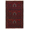Baluchi Rug Handmade Red Prayer Design 3x5 ft