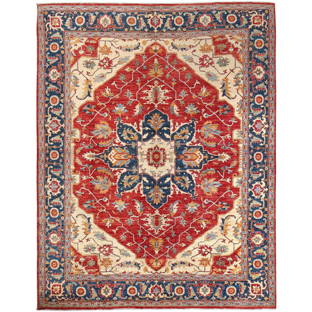 Heriz Area Rug Handmade Multi Medallion 8x10 ft