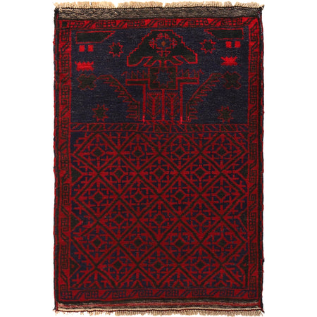 Baluchi Rug Handmade Multi Prayer Design 2x4 ft