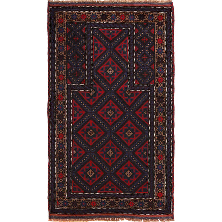 Baluchi Rug Handmade Multi Prayer Design 3x5 ft
