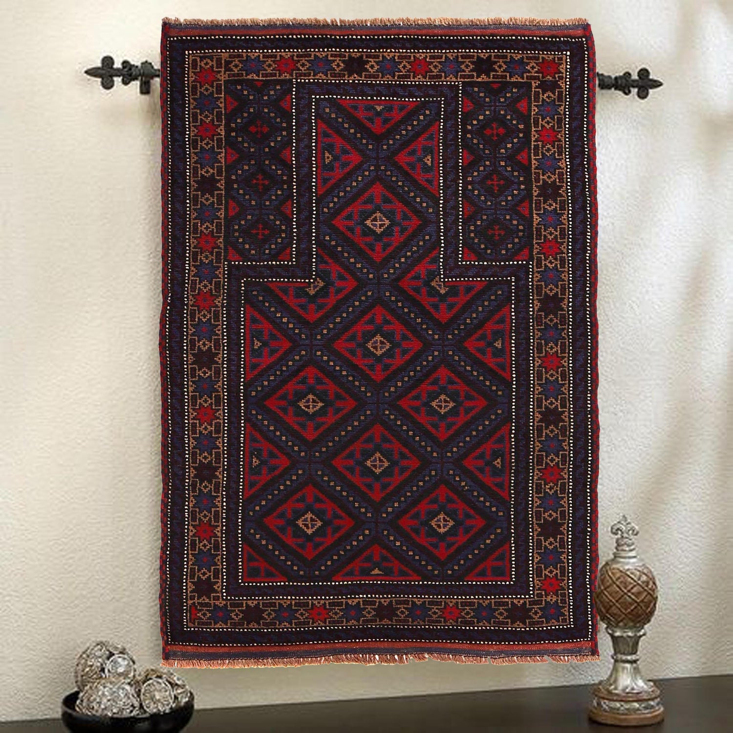 Baluchi Rug Handmade Multi Prayer Design 3x5 ft