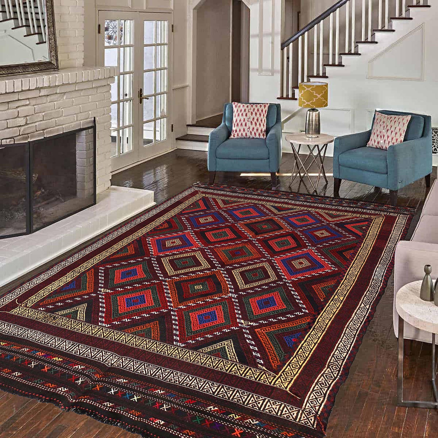 Suzuni Kilim Runner Handmade Multi 6x9 ft