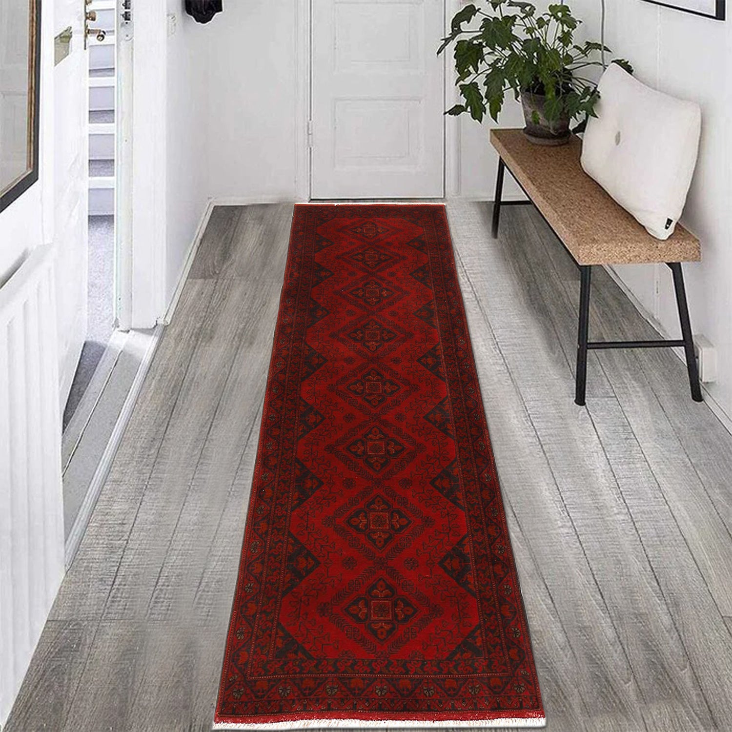 Khal Mohammadi Rug Handmade Red 10' Runner