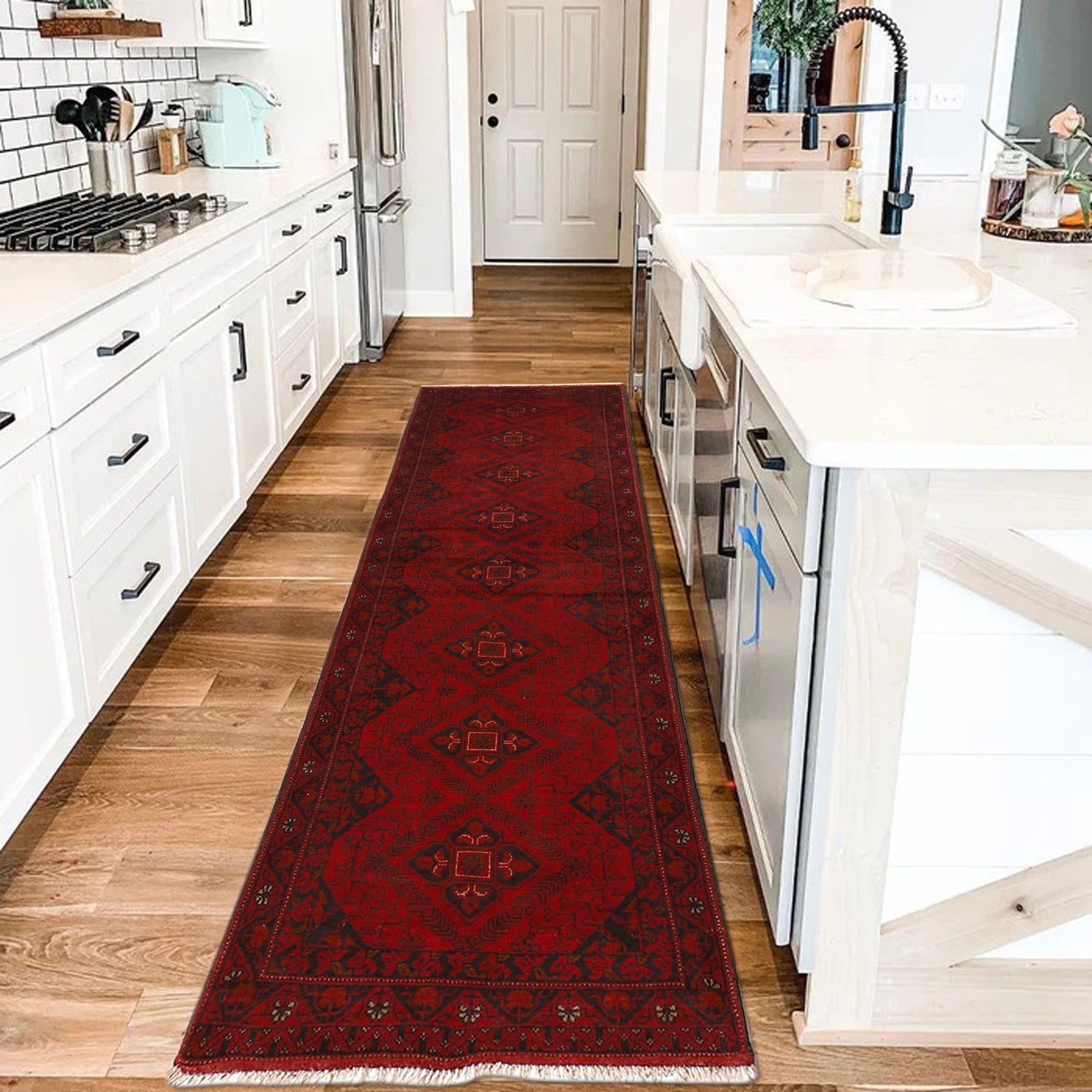 Khal Mohammadi Rug Handmade Red 10' Runner