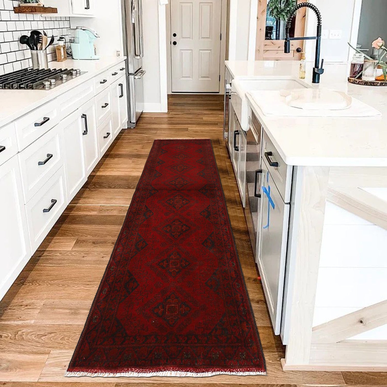 Khal Mohammadi Rug Handmade Red 10' Runner