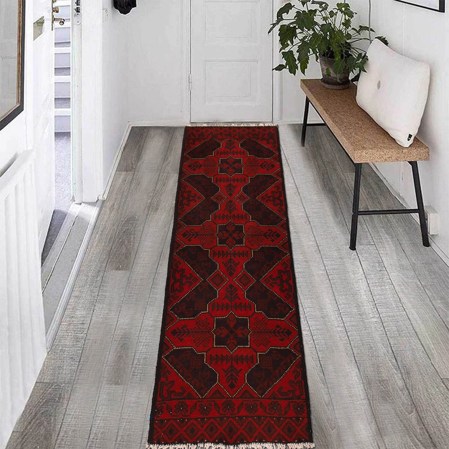Khal Mohammadi Rug Handmade Red 5' Runner