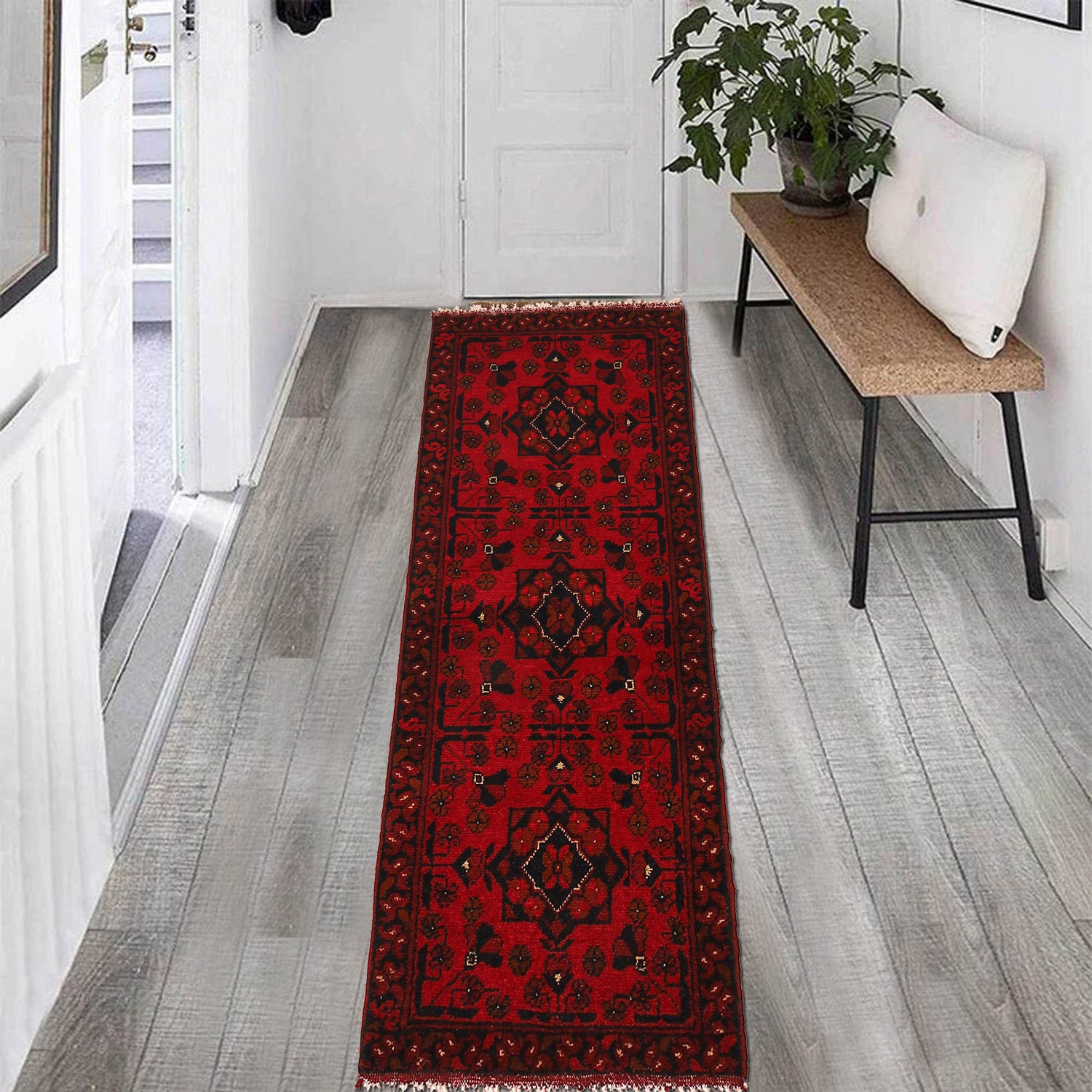 Khal Mohammadi Rug Handmade Red 5' Runner