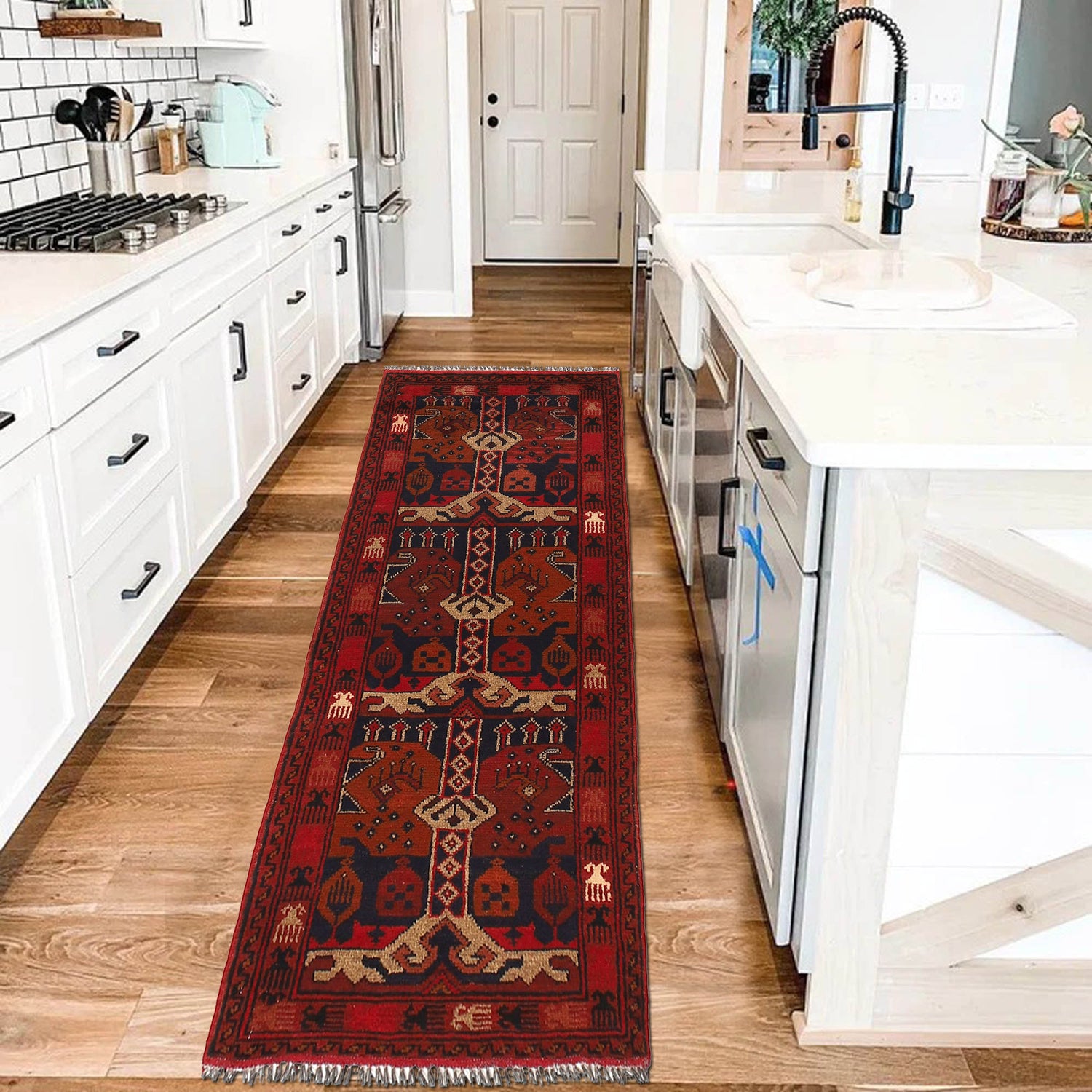 Khal Mohammadi Rug Handmade Red 5' Runner