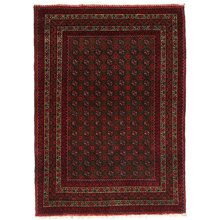 Khoja Roshnai Area Rug Handmade Dark Green Floral 3x5 ft