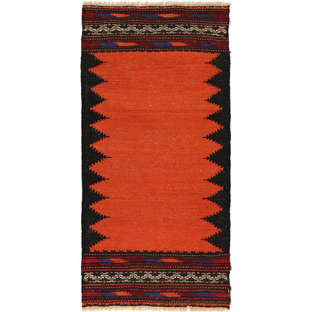Table Sheet Area Rug Runner Handmade Orange Curvilinear 5'