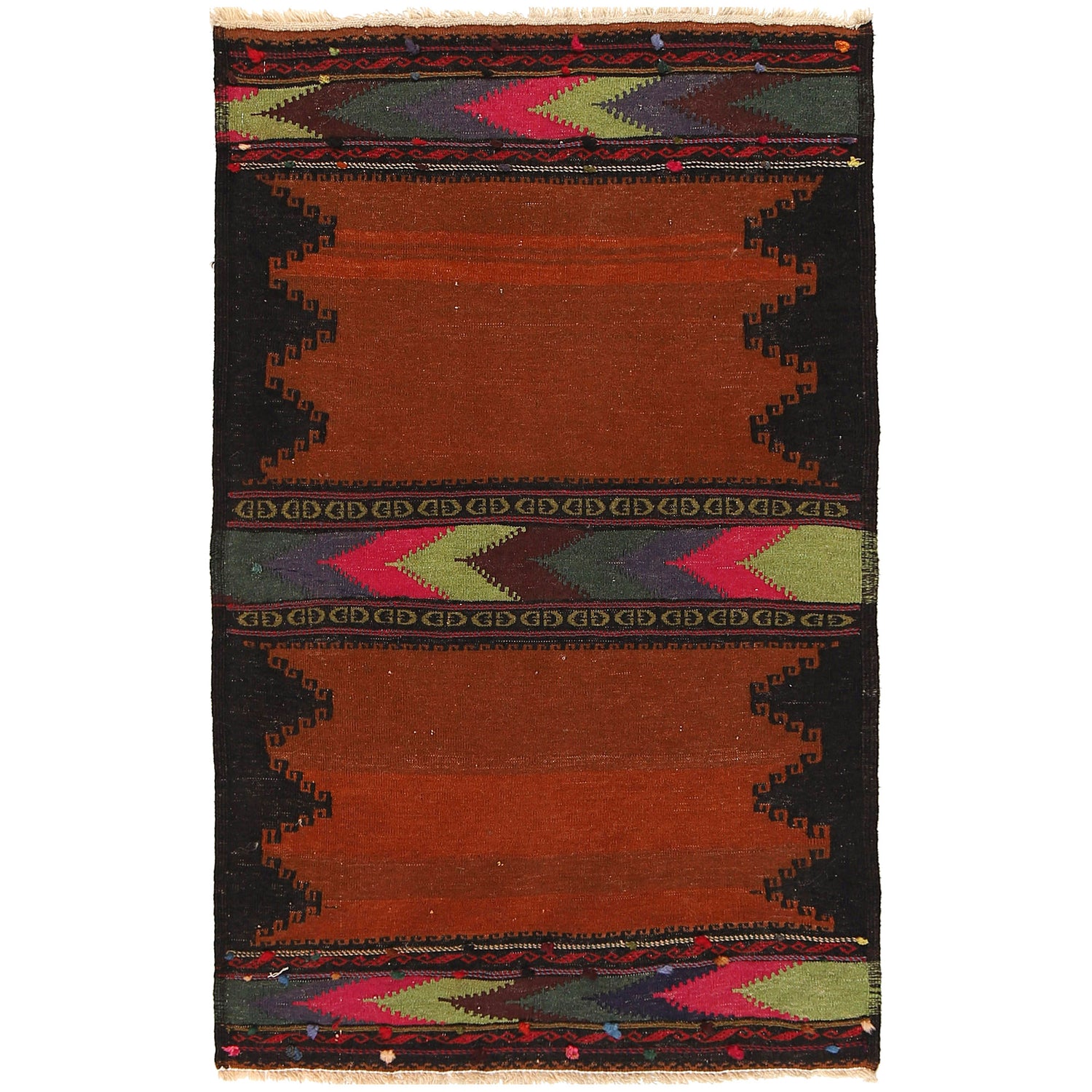 Table Sheet Runner Handmade Brown Curvilinear 5' Runner