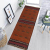 Table Sheet Runner Rug Handmade Brown Curvilinear 6' Runner