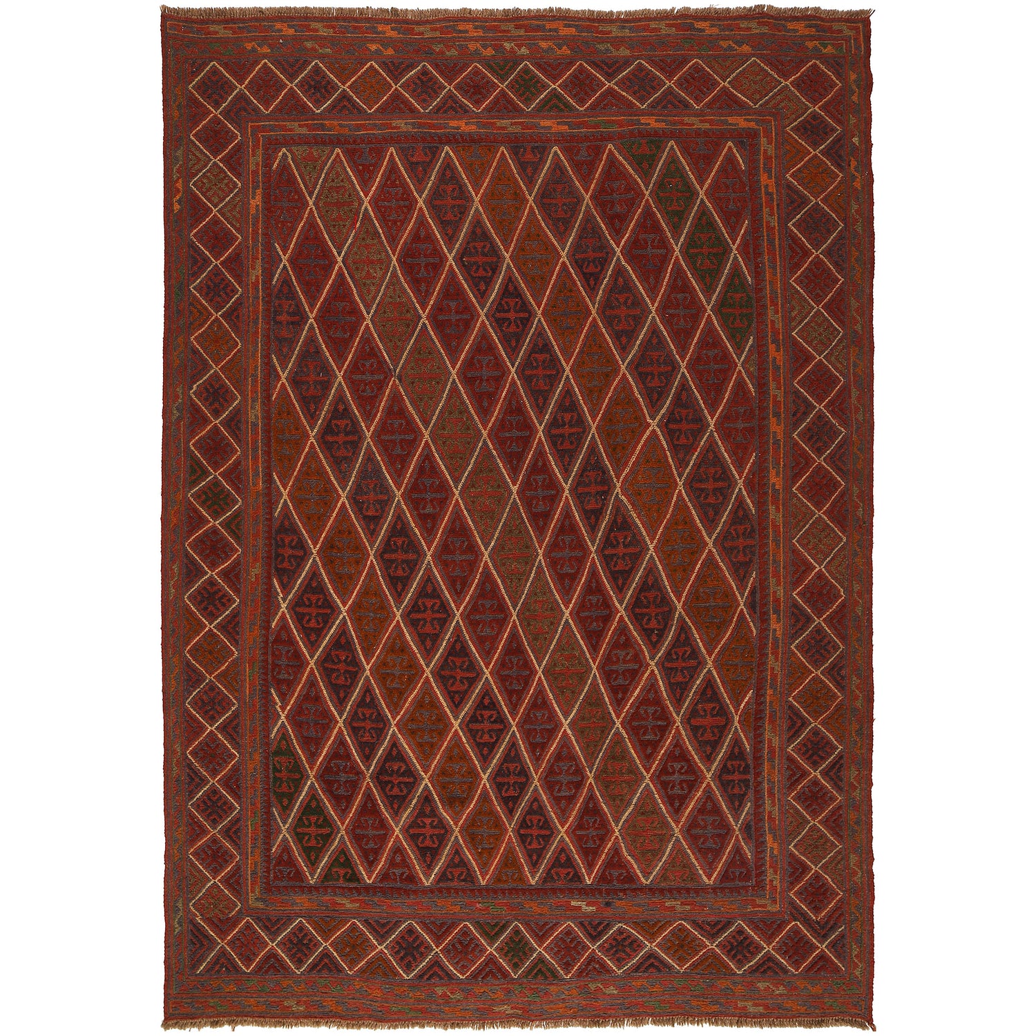 Mashwani Runner Rug Handmade Multi Geometric 6x9 ft