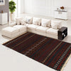 Table Sheet Area Rug Runner Handmade Black Curvilinear 4'