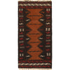 Table Sheet Runner Rug Handmade Brown Curvilinear 4' Runner