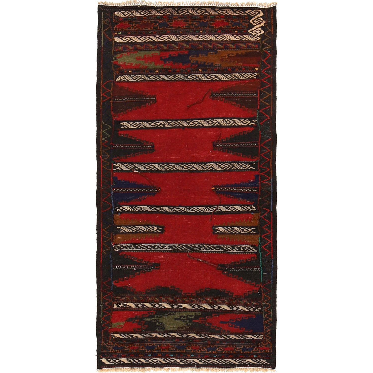 Table Sheet Area Rug Runner Handmade Multi Curvilinear 5'