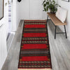 Table Sheet Area Rug Runner Handmade Red Curvilinear 5'